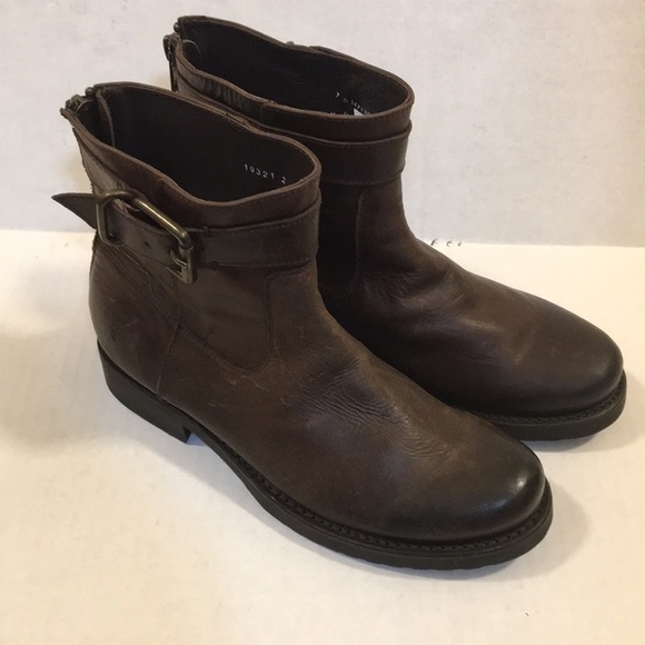 NWT Frye Pippa Leather Ankle Brown Boots - Picture 2 of 13